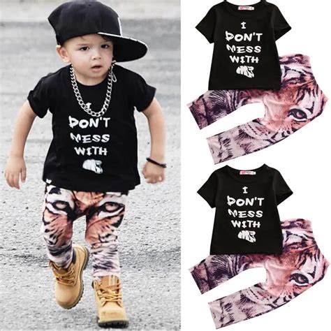 2pcs clothing set!! 2016 wholesale summer cool baby toddler kids boys short sleeve letter ...