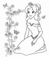 Coloring Pages Rose Princess sketch template