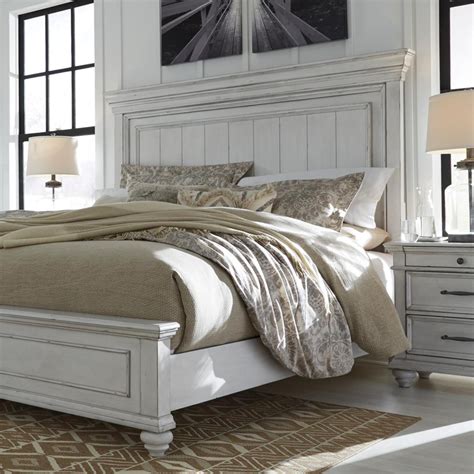 Signature Design by Ashley Kanwyn King Panel Bed in Distressed ...