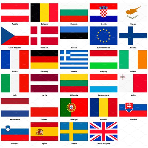 All flags of the European Union ~ Icons ~ Creative Market