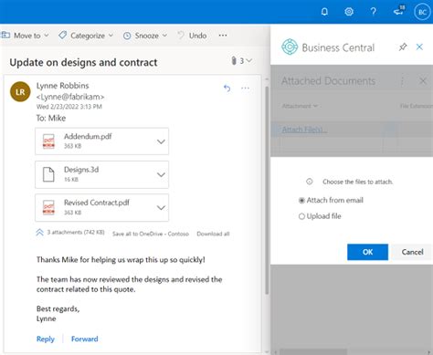 Outlook add-in – add email attachments to Business Central records - Dynamics 365 Release Plan ...