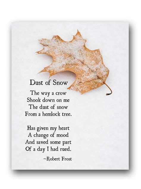 Robert Frost Poetry Art Print, Dust of Snow, Winter Poem, Winter Wall Art, Rustic Farmhouse ...