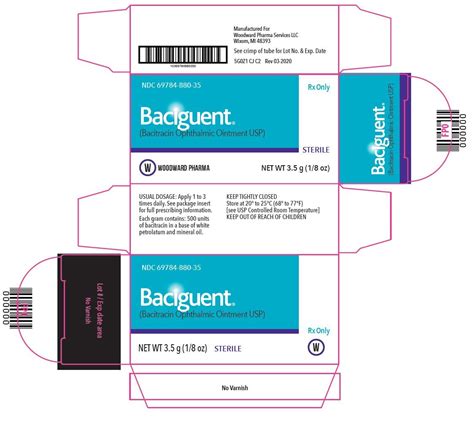 Baciguent Ophthalmic Ointment: Package Insert / Prescribing Info