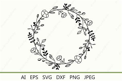 Flower Round Border Svg, Circle Wreath Graphic by AnastasiyaArtDesign ...