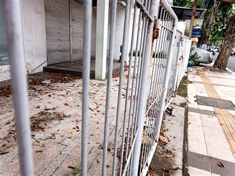 White Steel Fence 02 Stock Photo - Download Image Now - Barricade, Bright, Color Image - iStock