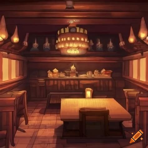 Anime-style tavern interior on Craiyon