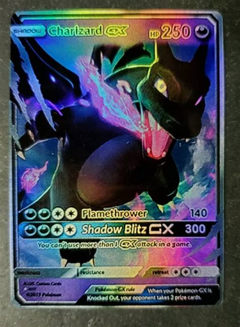 Full Art Holo Custom Orica POKEMON Card : CHARIZARD Gx Shadow | Etsy