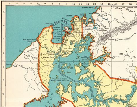 1937 Antique PANAMA CANAL Map 1940s Canal Zone Map Travel Map | Etsy