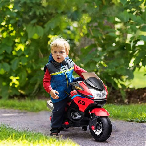 Aosom Kids Motorcycle with Training Wheels, 12V Ride-on Toy for Ages 3-8 Years Old at 3.7 Mph ...