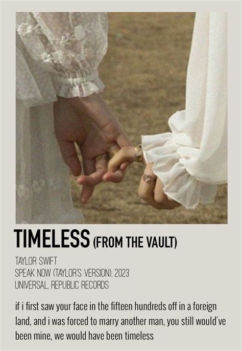 two people holding hands with the caption timeless from the vault