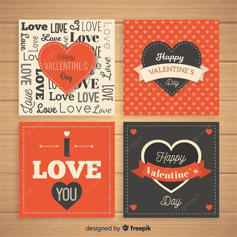 Premium Vector | Valentine's day cards set