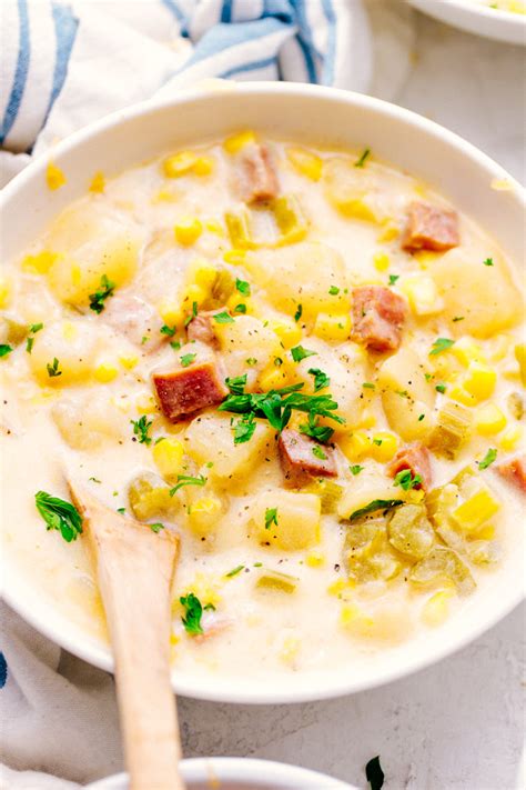 Crock Pot Cheesy Ham and Potato Soup | The Food Cafe | Just Say Yum