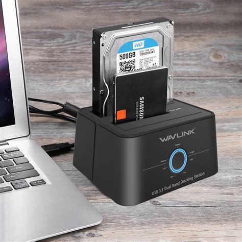 Wavlink USB C 3.1 to SATA 2 Bay Hard Drive Docking Station 2.5/3.5 SSD ...