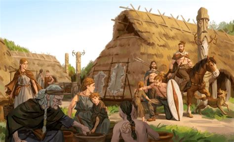 Poblado germánico. Autor Mats Minnhagen | Historical illustration, Germanic tribes, Ancient