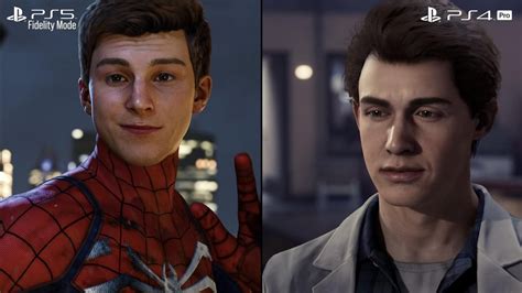 Peter Parker Side-By-Side (Miles Morales vs PS4 Pro from Digital ...