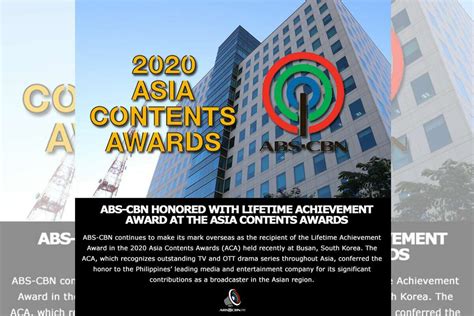 ABS-CBN Honored With Lifetime Achievement Award At Asia Content Awards ...