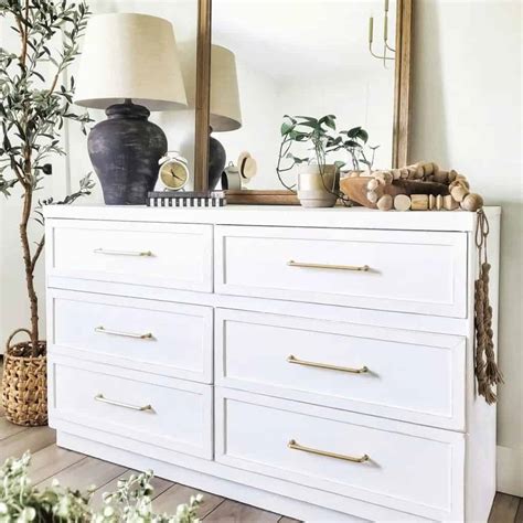 White Dresser With Long Gold Handles - Soul & Lane