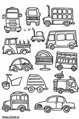 Kindergarten land transportation coloring Sheet sketch template