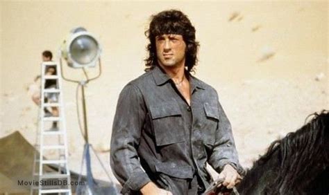 Rambo III - Behind the scenes photo of Sylvester Stallone