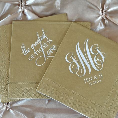 Custom Printed Wedding Napkins Personalized Beverage Napkins