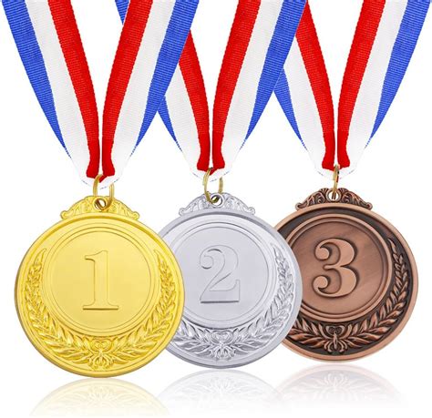 Amazon.com: Caydo 3 Pieces Gold Silver Bronze Award Medals-1st 2nd 3rd ...