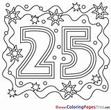 Number 25 Coloring Page sketch template