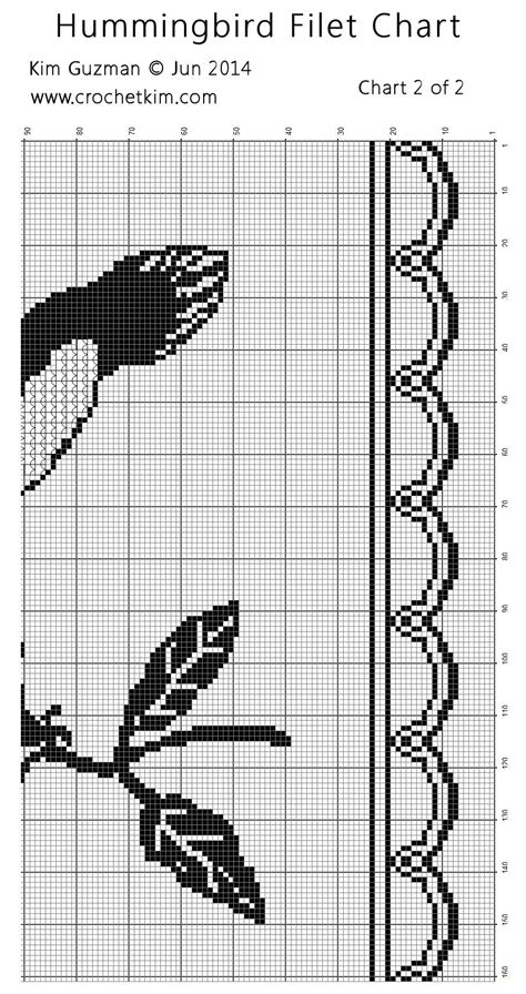 Hummingbird Filet Chart 2 Free Crochet Pattern | Hekling