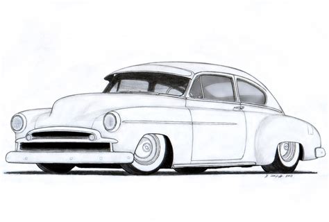 1949 Chevrolet Fleetline Custom Coupe | Car drawings, Cool car drawings, Car drawing pencil