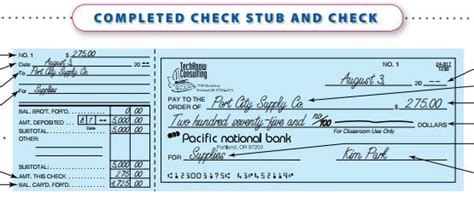 Accounting, Chapter 6, Check Stub and Check Diagram | Quizlet