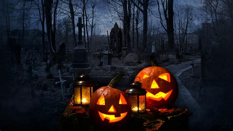 Cemetery Tombstones Trees Path HD Happy Halloween Wallpapers | HD Wallpapers | ID #46106