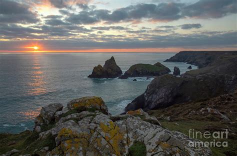 Sunset Kynance Cove Photograph by Chris Barnard