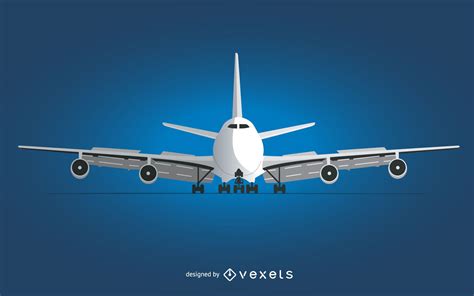 Plane Front View Illustration Vector Download