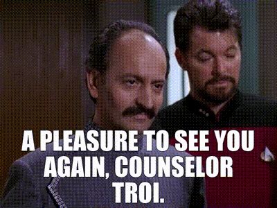 YARN | A pleasure to see you again, Counselor Troi. | Star Trek: The Next Generation (1987 ...