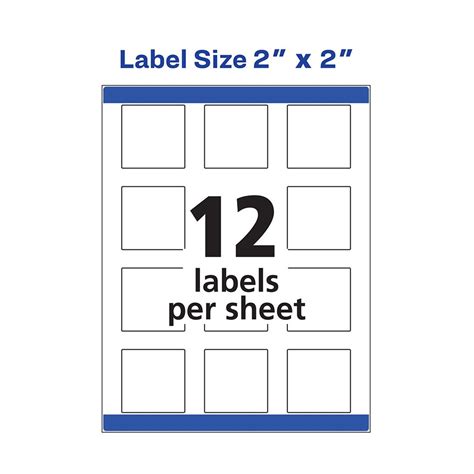 Avery 22806 Printable Square Labels; Easy Peel Sure Feed; Print-To-The ...