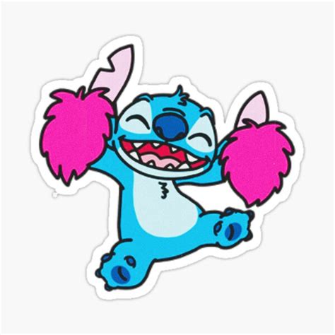 "Cheerleader Stitch" Sticker for Sale by abigailclairej | Redbubble