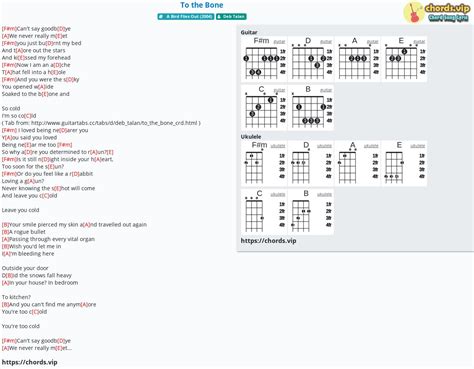 Chord: To the Bone - tab, song lyric, sheet, guitar, ukulele | chords.vip