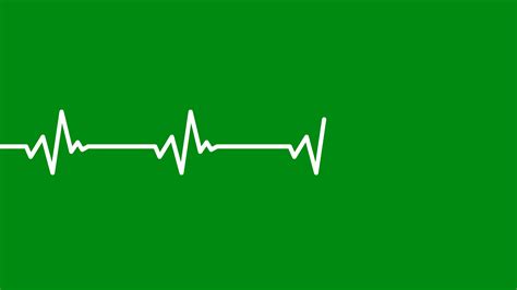 Heartbeat Pulse Rate animation Green Screen. Electrocardiogram beeping trace in Heart rate ...