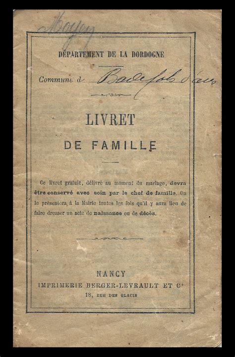 The Livret de Famille - The French Genealogy Blog