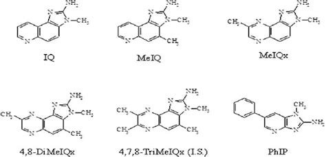 Structures of major heterocyclic amines from Khan et al. (45). | Download Scientific Diagram