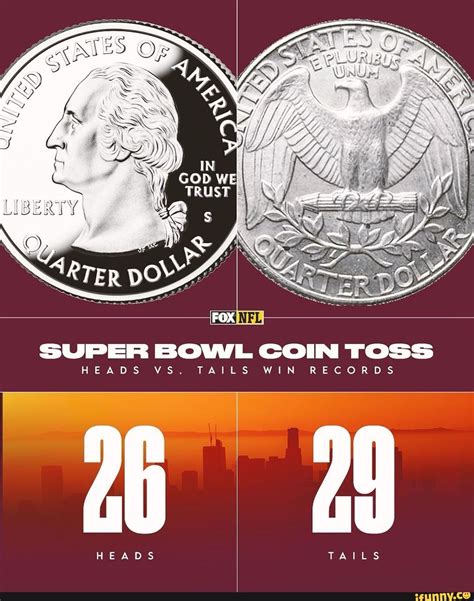 FOX SUPER BOWL COIN TOSS HEADS VS. TAILS WIN RECORDS HEADS TAILS ...