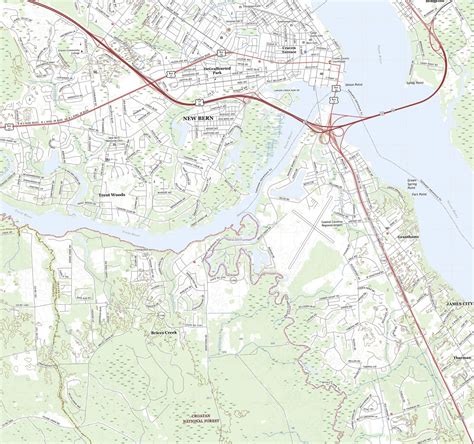 3D Topographic Map of North Carolina - WhiteClouds