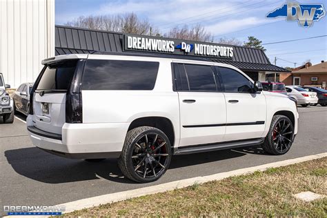 White Cadillac Escalade Black Lexanis — Dreamworks Motorsports