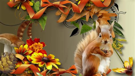 Fall Wallpaper With Squirrel