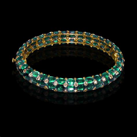 Emerald Diamond Bangle