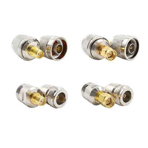 4 Type SMA to N Adapter Kit RF Connectors N Male/Female to SMA Female/Male Wi Fi Adaptor ...