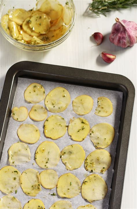 Oven-Baked Potato Chips with Rosemary | Easy Potato Chips Recipe