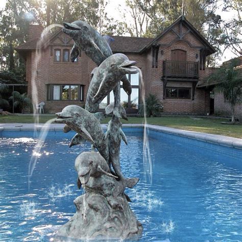 bronze dolphin water fountain sculptures | Animal Sculpture