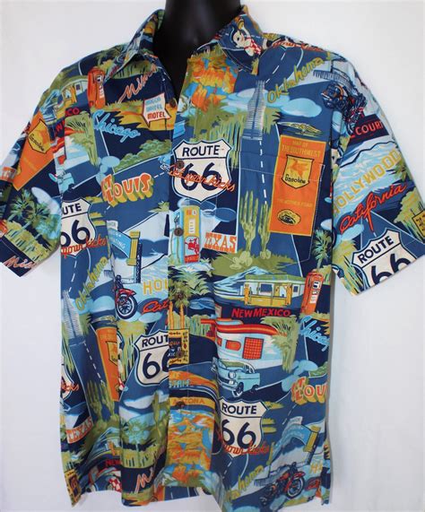 Route 66 Landmarks Aloha-Style Shirt - Route 66 Gift Shop