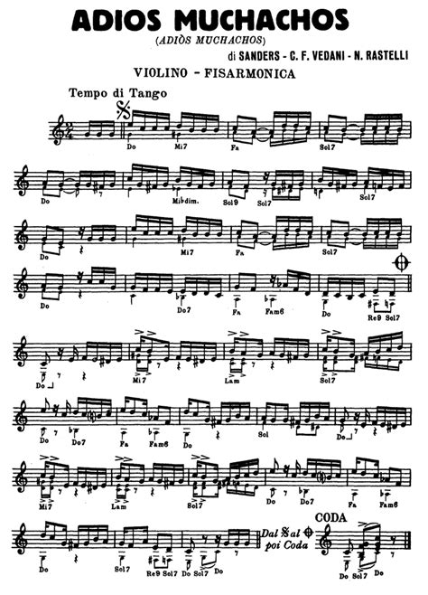 ADIOS MUCHACHOS Sheet music | Easy Sheet Music