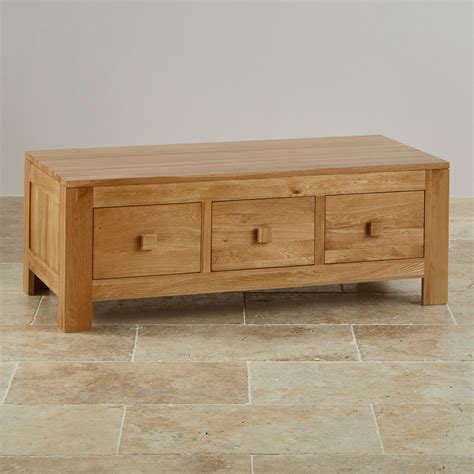 Oakdale 6 Drawer Coffee Table in Natural Solid Oak